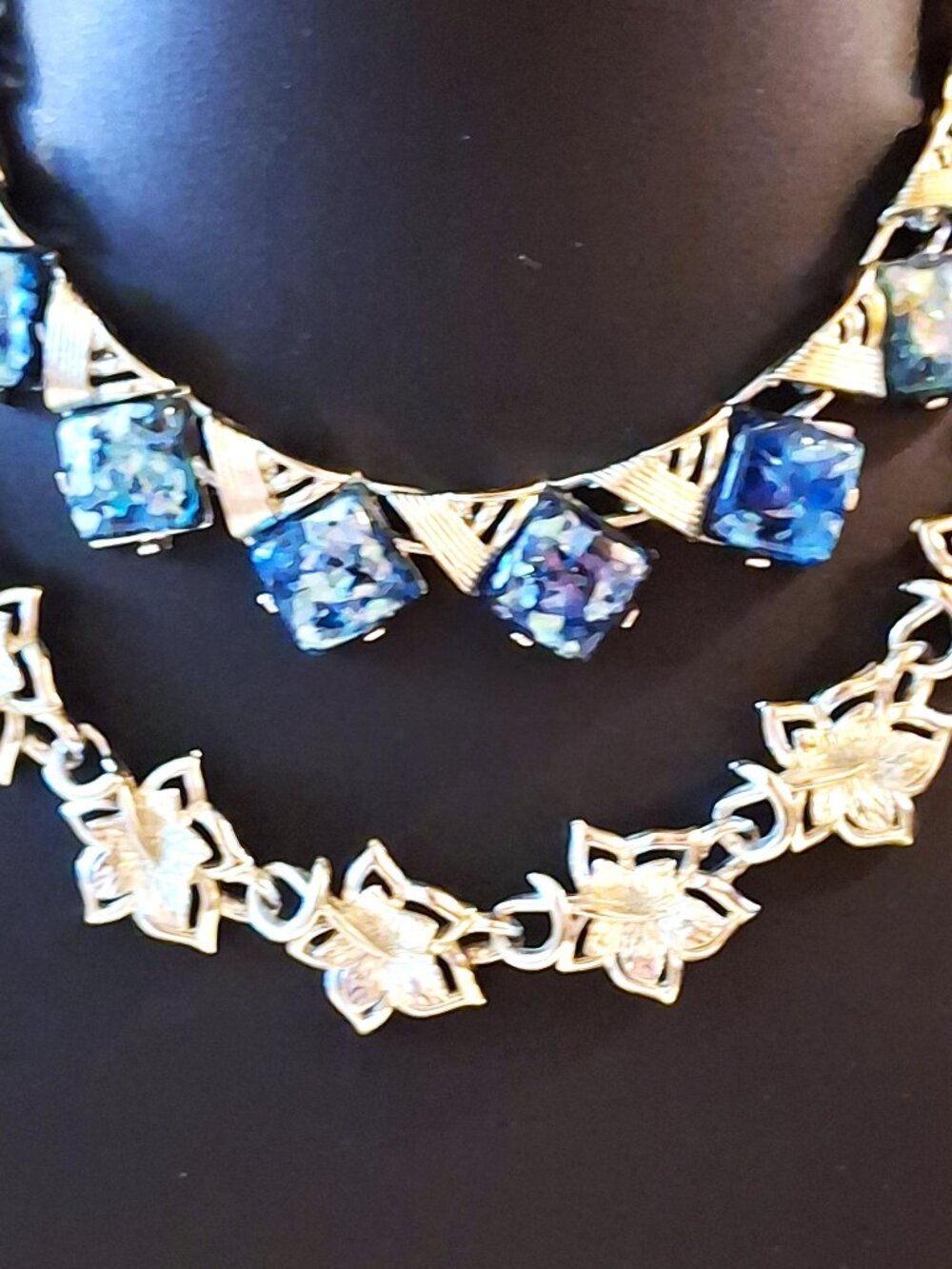 Vintage Estate Mid-Century 1950s-60s Coro Collar Necklaces Set of 2